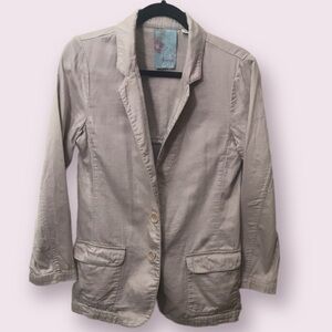 HINGE Nordstrom Womens Cotton Khaki Utility Blazer Jacket Shacket Size Small